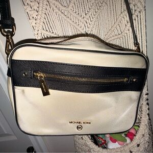 Michael Kors Black and Cream Crossbody Bag